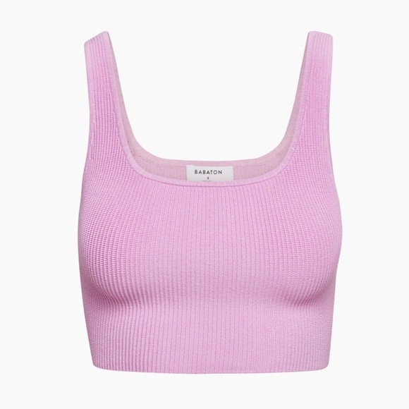 Tops - Babaton aritzia Sculpt Knit Squareneck Cropped Tank - lyrical lilac size S